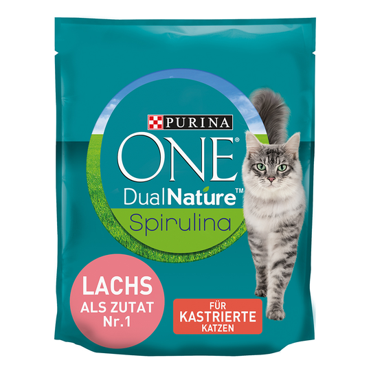 Purina ONE Dual Nature Sterilized Lax med spirulina - Ekonomipack: 3 x 1,4 kg