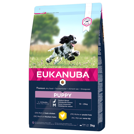 3 kg Eukanuba torrfoder till sparpris! - Puppy Medium Chicken