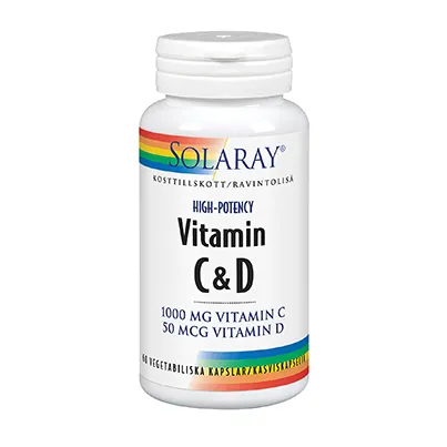 Solaray Vitamin C & D 1000mg / 50 tabletter