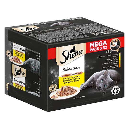 Multipack Sheba Varieties portionsform 64 x 85 g - Selection in Sauce