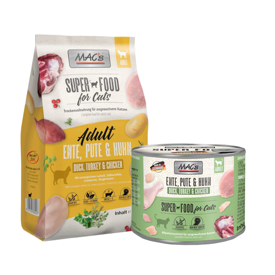 MAC's blandpack torrfoder + våtfoder - Adult Anka, kalkon & kyckling