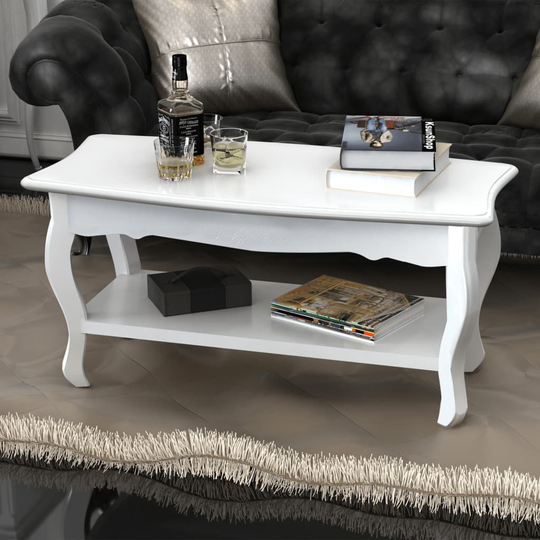 vidaXL Soffbord med hylla MDF vit