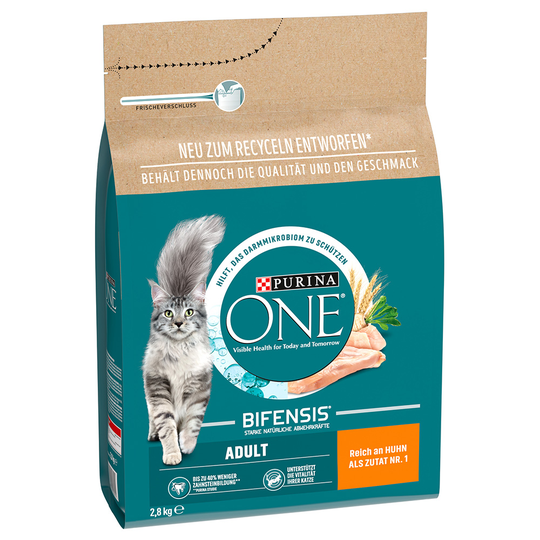 Purina ONE Adult Kyckling & fullkorn - Ekonomipack: 3 x 2,8 kg