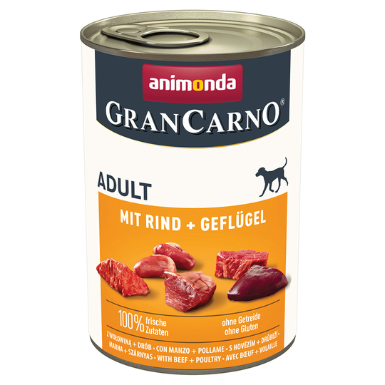 Animonda GranCarno Original Adult 12 x 400 g - Nötkött & fjäderfä