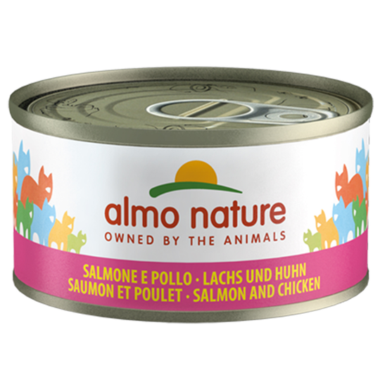 Ekonomipack: Almo Nature 48 x 70 g - Lax & kyckling i gelé