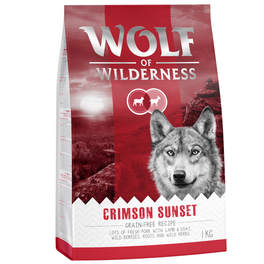 2 x 1 kg till sparpris! Wolf of Wilderness hundfoder - Adult Red Crimson Sunset Lamb