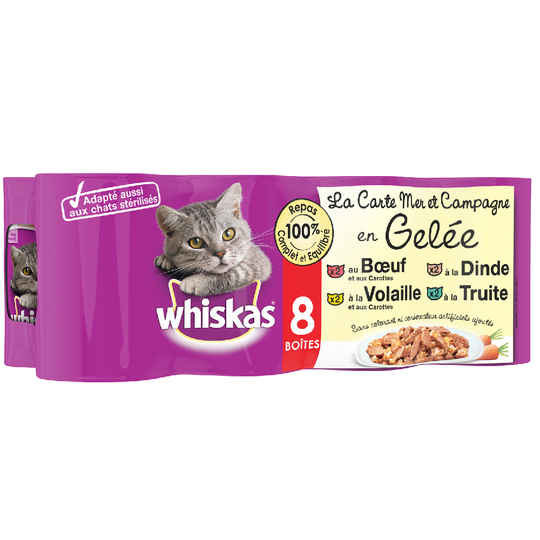 Whiskas La Carte 8 x 390 g - Sea & Land in Jelly