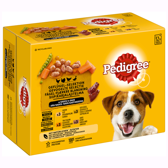 Pedigree Adult Pouch Multipack - Poultry Mix in Sauce 12 x 100 g