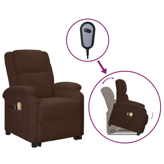 vidaXL Massagefåtölj med brun konstläder