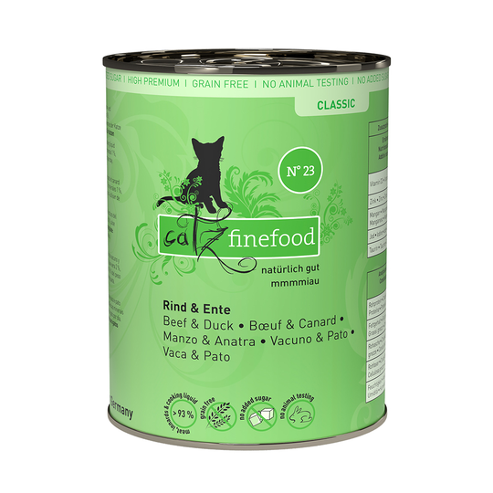 Ekonomipack: catz finefood på burk 24 x 400 g - Nötkött & anka