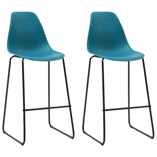 vidaXL Barstolar 2 st turkos plast