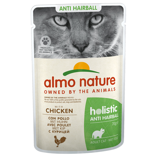 Almo Nature Holistic Anti Hairball portionspåse - 24 x 70 g med kyckling