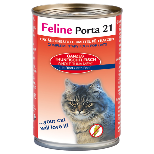 Ekonomipack: Porta 21, 12 x 400 g - Tonfisk med nötkött - spannmålsfritt