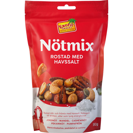 Exotic Snacks Nötmix Rostad Med Havssalt 150 g