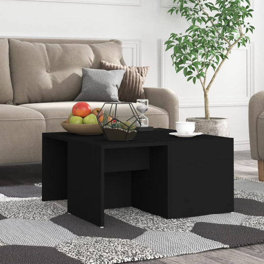 vidaXL Soffbord 4 st svart 33x33x33 cm spånskiva